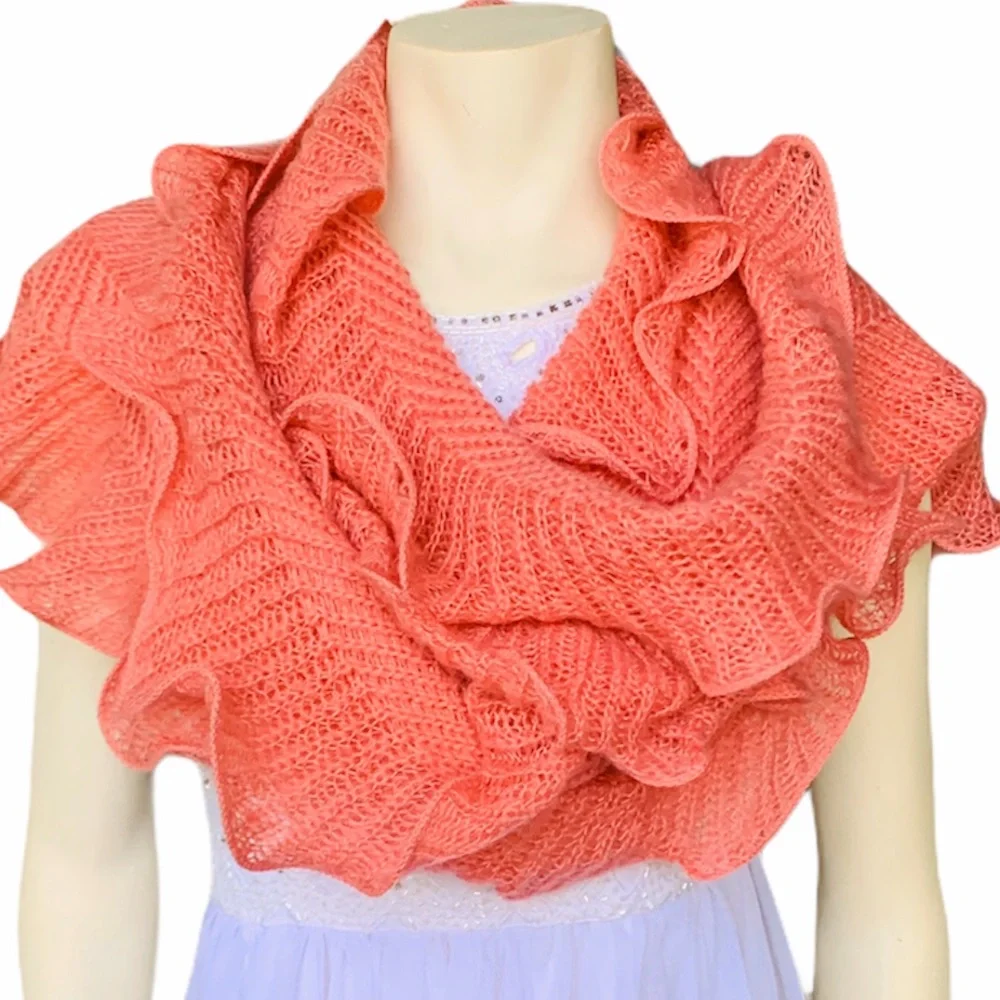 Women’s Orange Ruffle Scarf
